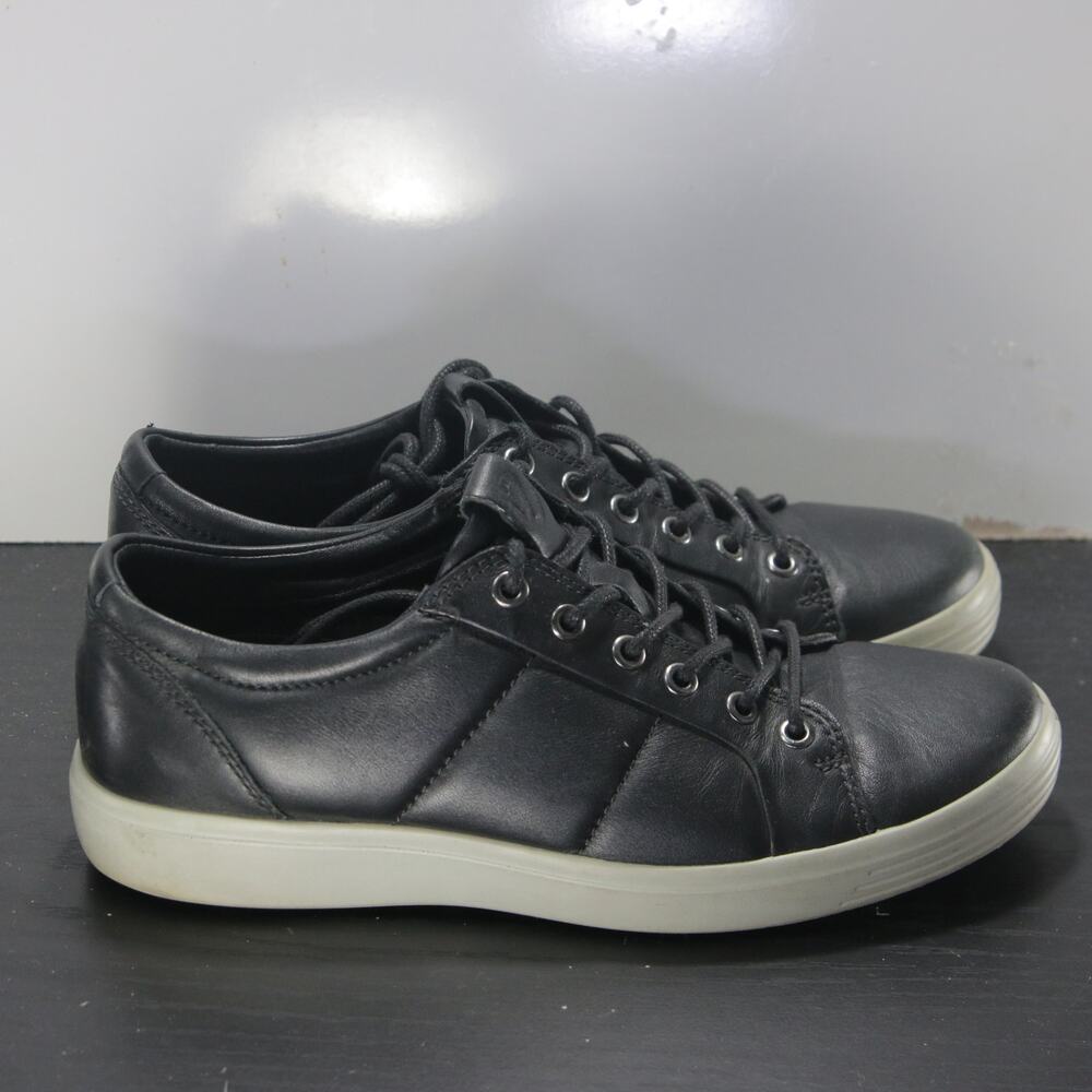 Ecco Soft US 6 UK 7 EU 40 Mens 007259 Black Leather Casual Sneakers
